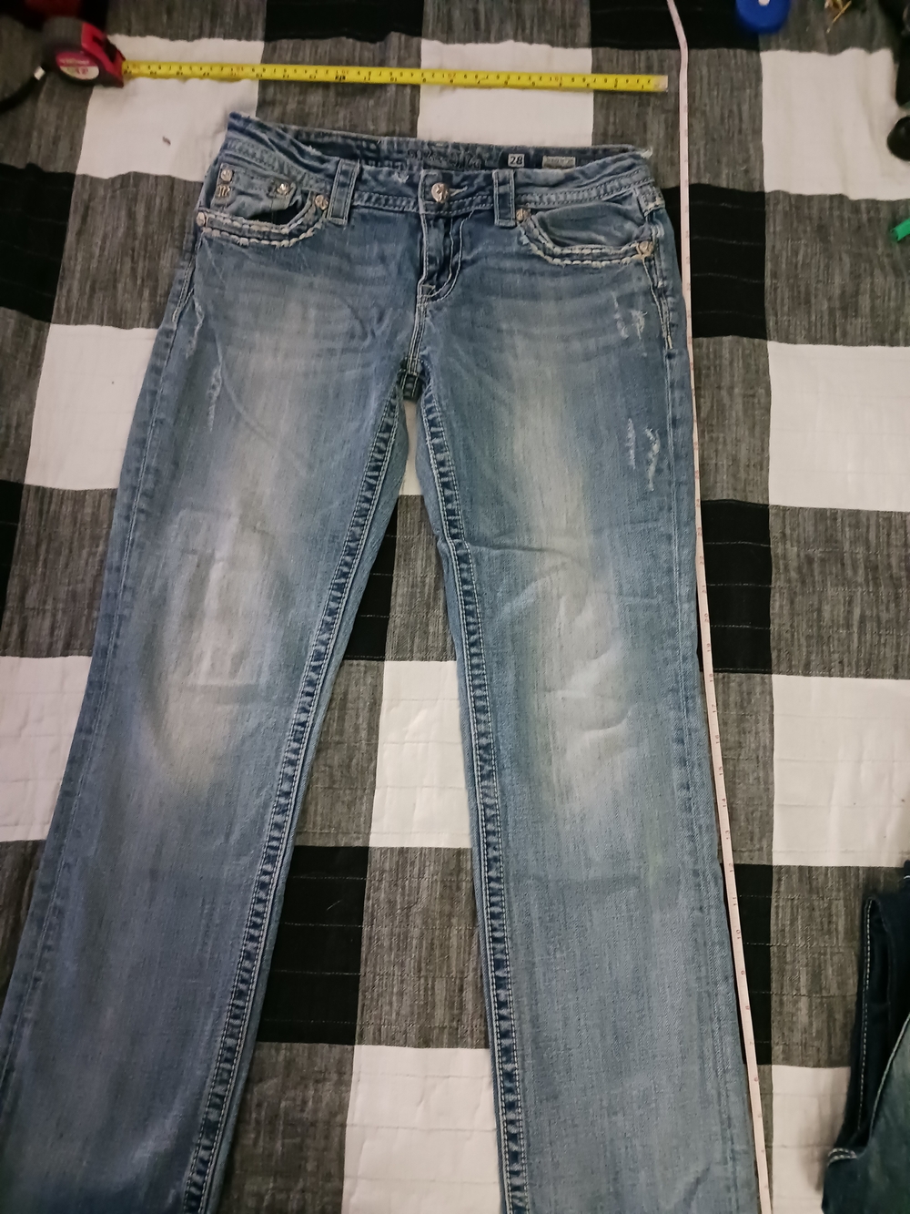 Miss Me Light Blue Washed Straight Leg Jeans